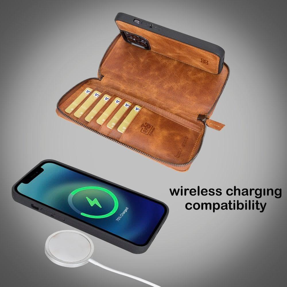 Detachable Leather Zipper Wallet Cases for Apple iPhone 13 Series - Trustymall