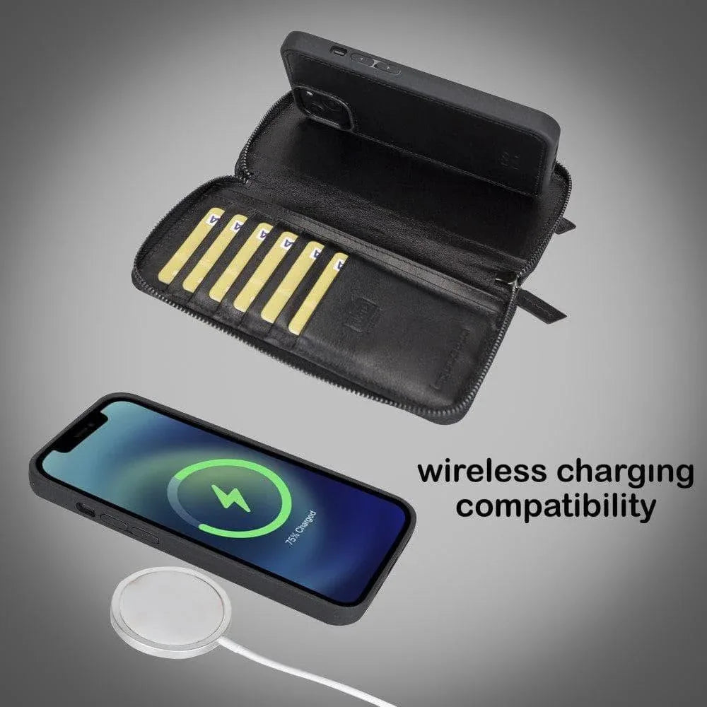 Detachable Leather Zipper Wallet Cases for Apple iPhone 13 Series - Trustymall