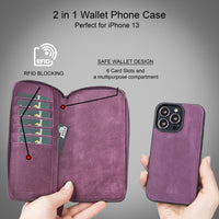 Detachable Leather Zipper Wallet Cases for Apple iPhone 13 Series - Trustymall