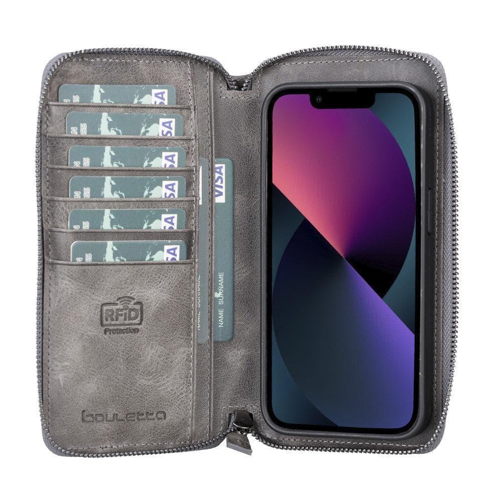 Detachable Leather Zipper Wallet Cases for Apple iPhone 13 Series - Trustymall