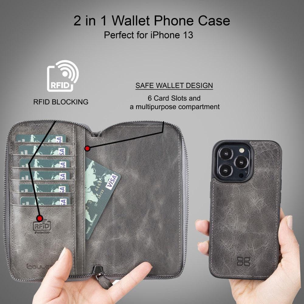 Detachable Leather Zipper Wallet Cases for Apple iPhone 13 Series - Trustymall