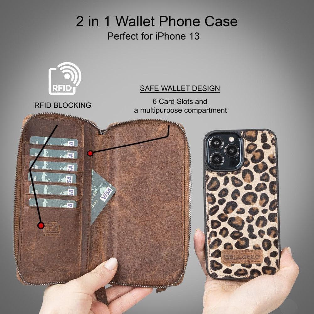 Detachable Leather Zipper Wallet Cases for Apple iPhone 13 Series - Trustymall