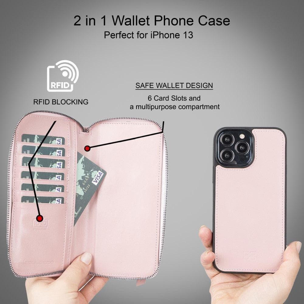 Detachable Leather Zipper Wallet Cases for Apple iPhone 13 Series - Trustymall