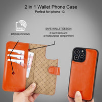 Apple iPhone 13 Series Colorful Detachable Leather Wallet Case - MW - Trustymall