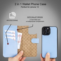 Apple iPhone 13 Series Colorful Detachable Leather Wallet Case - MW - Trustymall