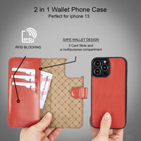 Apple iPhone 13 Series Colorful Detachable Leather Wallet Case - MW - Trustymall