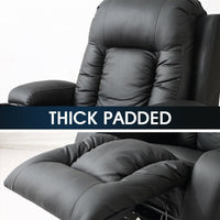 Back view of the full body massage recliner showing the cushioned back and heating massage zones.