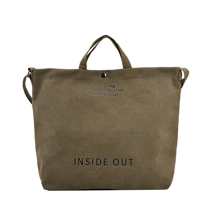 Large Capacity Canvas Letters Tote Bag for Women