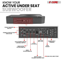5Core 10 inch Slim Under Seat Car Audio Subwoofer 800W Built in - Trustymall