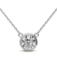 2.00 CTW AGI Certified Round Brilliant Lab Grown Diamond Bezel Pendant