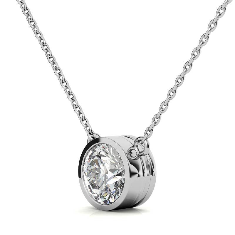 2.00 CTW AGI Certified Round Brilliant Lab Grown Diamond Bezel Pendant