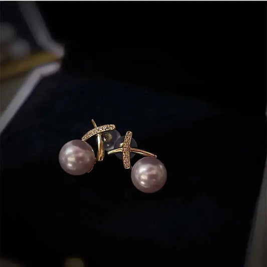 18K Golden Pearl Elegance Studs