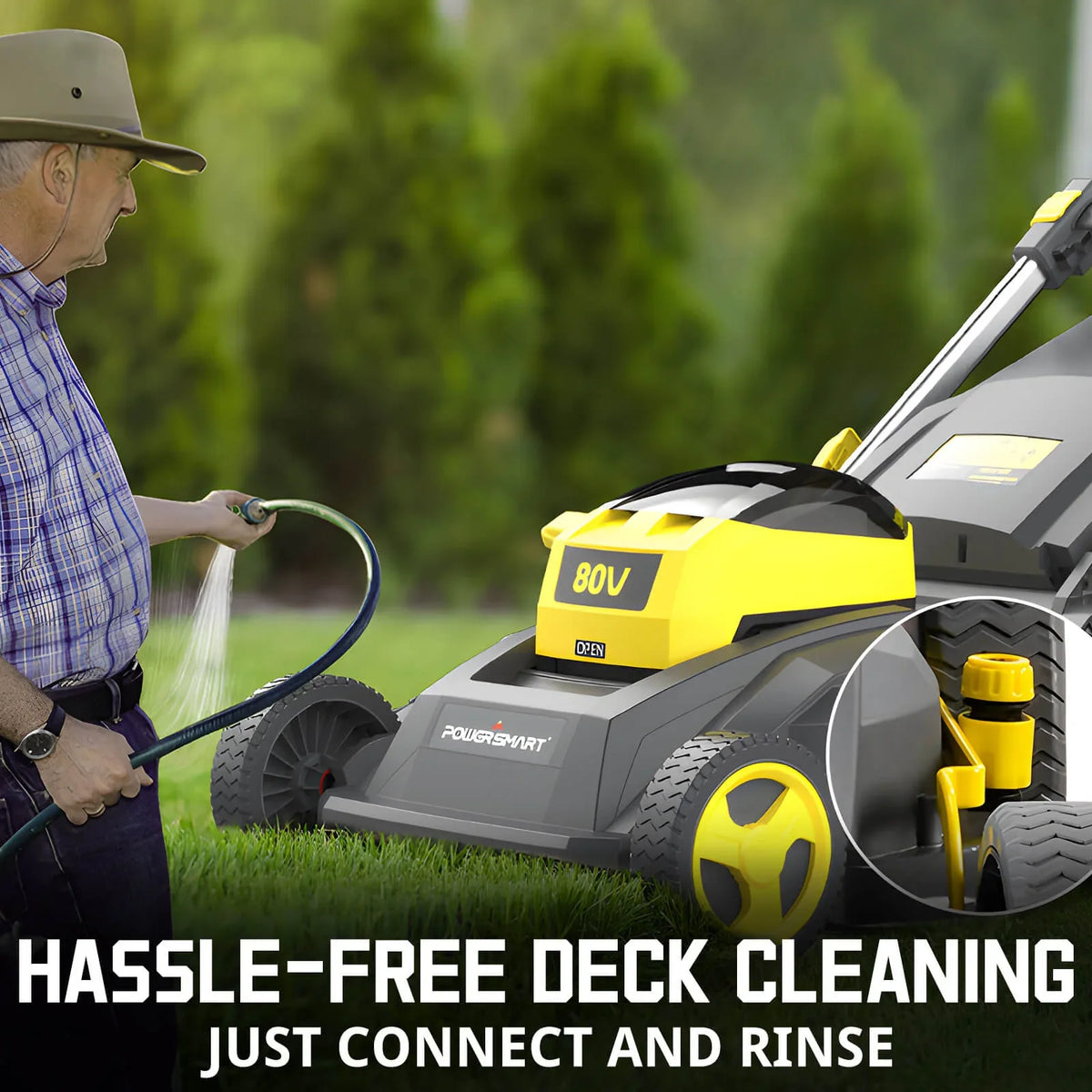 80V 26" Brushless Cordless Self-Propelled Lawn Mower w/ Battery & Charger PS76826 product image for TrustyMall.