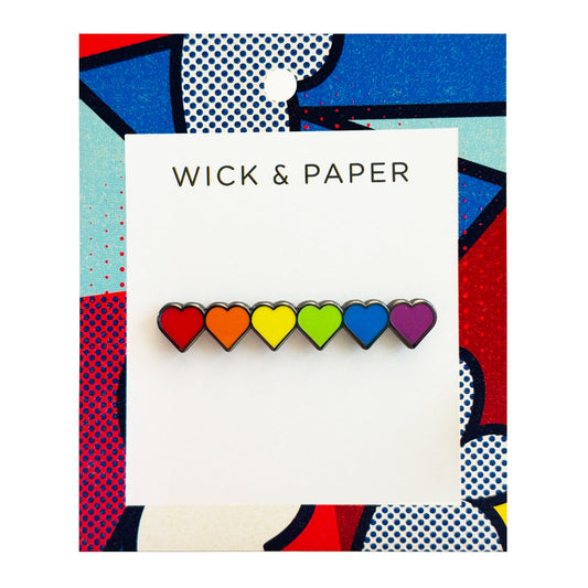 Rainbow Hearts Enamel Pin