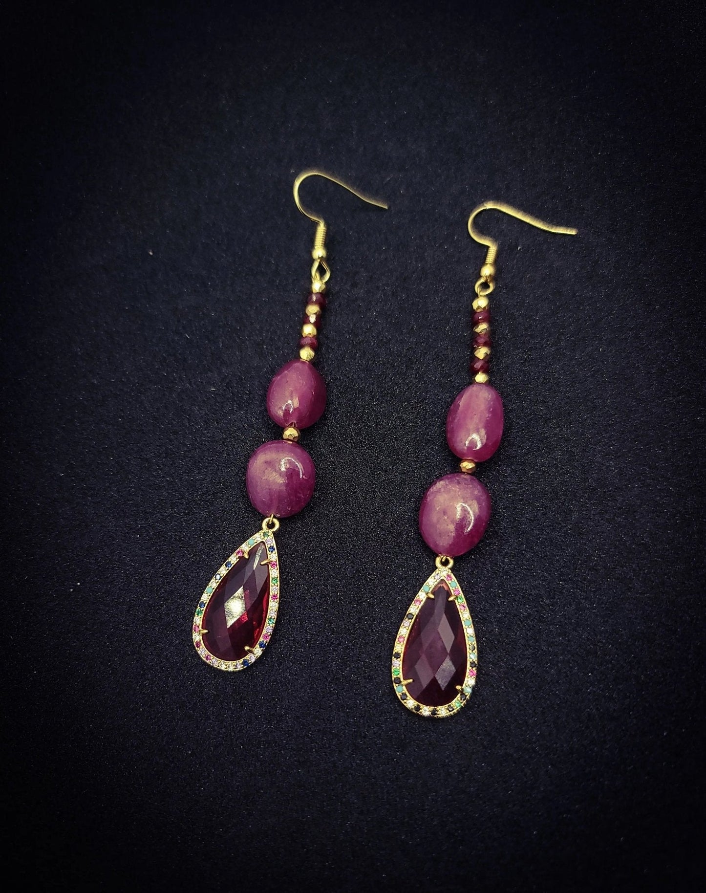 Ruby and Rubellite Earrings