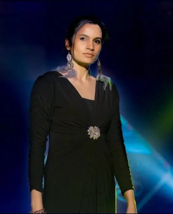 Sapphire and Gray Diamonds Feather Earrings