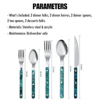 Set Of 10 Pcs Modern Elegant Terra Flatware - Bistrot Style Cutlery