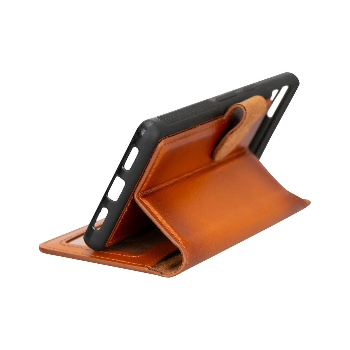 Sheridan leather wallet with microfiber interior visible, designed to protect Google Pixel 6 phones.
