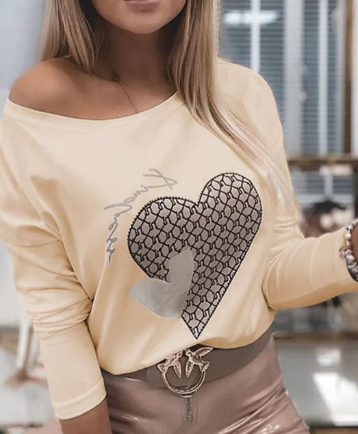 Spot Women's Off-the-Shoulder Long Sleeve Blouse