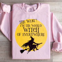 Light pink sweatshirt with The Wicked Witch Of Everywhere graphic design