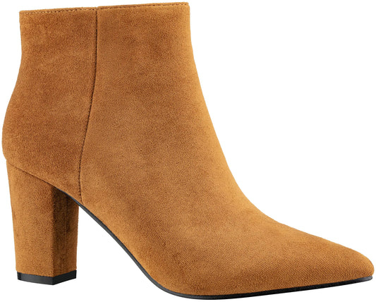 Ankle Boots Comfortable Chunky Block Heel Pointed Toe Booties