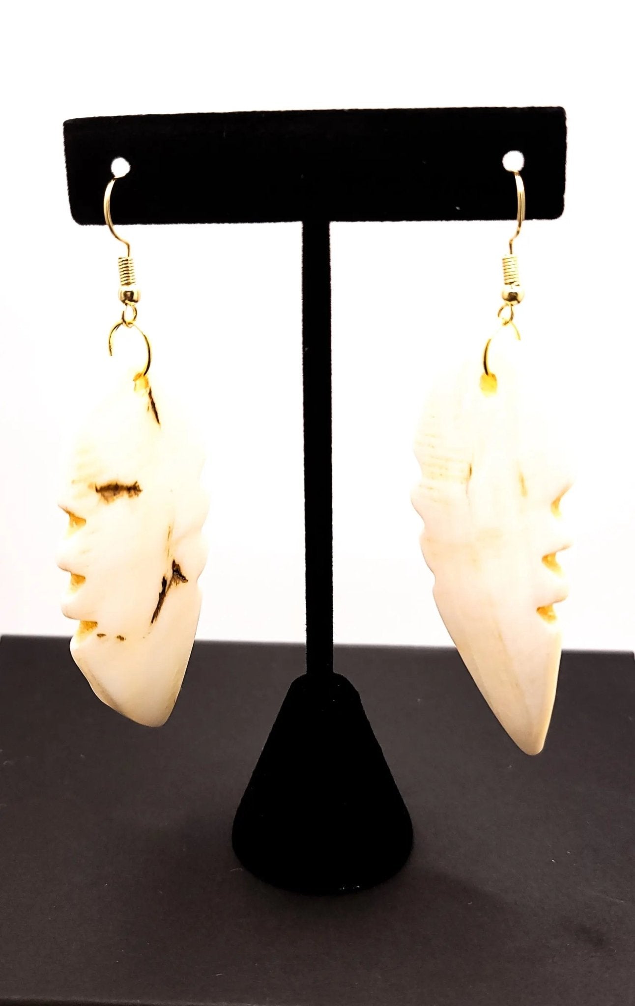 White Druzy Quartz Earrings "Angel Wings"