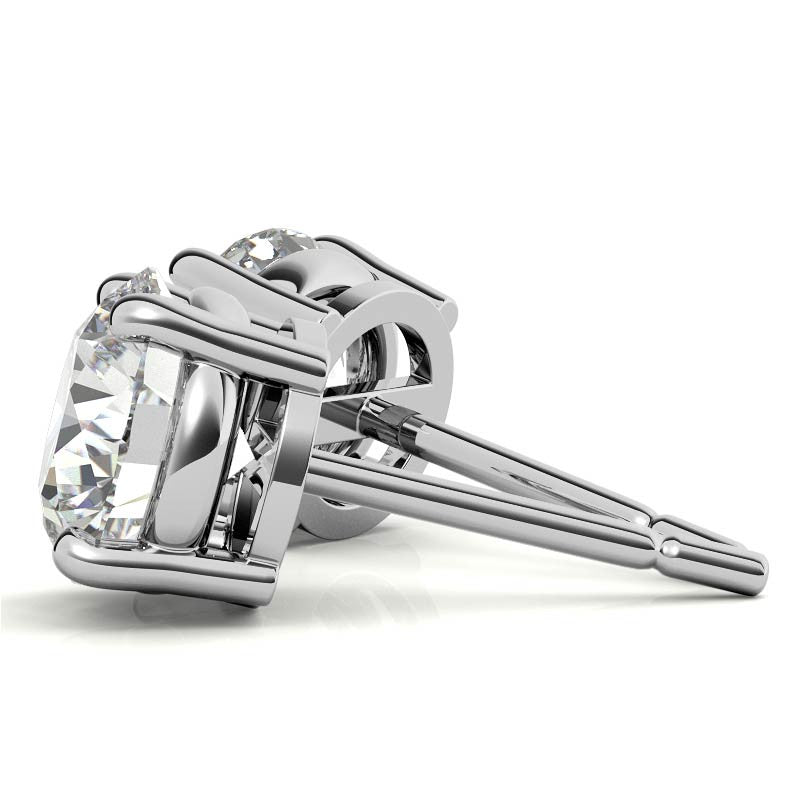 AGI Certified 4 CTW Lab Grown Diamond Stud Earrings in 14K White or