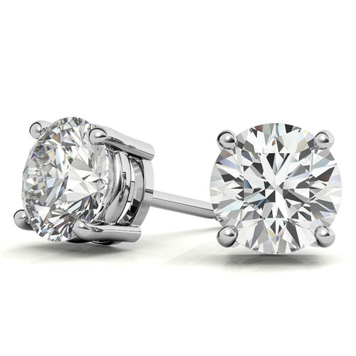 AGI Certified 4 CTW Lab Grown Diamond Stud Earrings in 14K White or