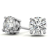 AGI Certified 4 CTW Lab Grown Diamond Stud Earrings in 14K White or