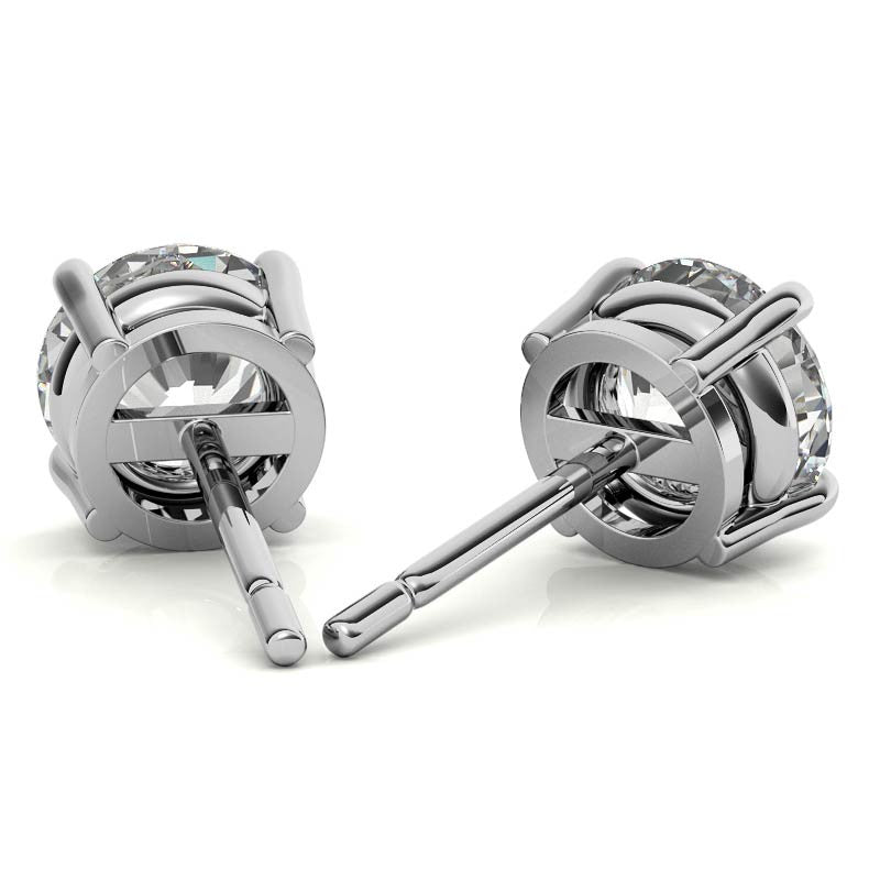 AGI Certified 4 CTW Lab Grown Diamond Stud Earrings in 14K White or