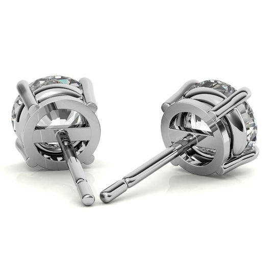 AGI Certified 4 CTW Lab Grown Diamond Stud Earrings in 14K White or
