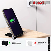Wireless charging station on a desk with smartphone placed securely on textured non-slip surface.