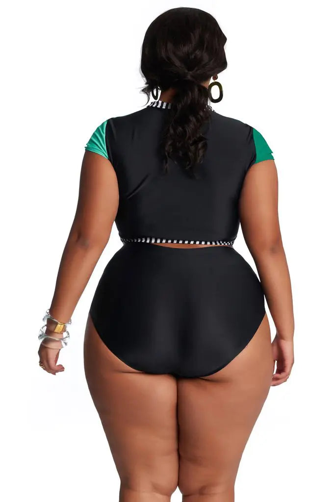 Plus Size Women's High Waisted Bikini Swimwear